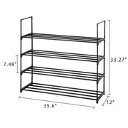 4 Tiers Shoe Rack Shoe Tower Shelf Storage Organizer for Bedroom, Hallway, Corridor and Closet Black Color