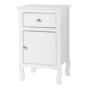 FCH 40*30*63cm Countryl Style MDF Spray Paint Curved Base One Drawer One Door Bedside Table White