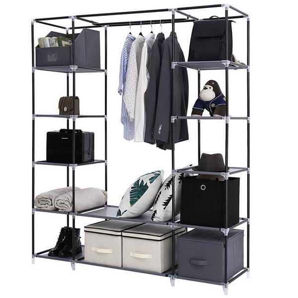 69” Portable Wardrobe Wardrobe Storage Organizer with non-woven fabric quick and easy to assemble Extra strong and durable