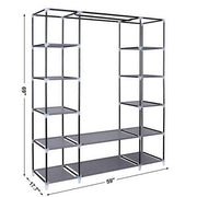 69” Portable Wardrobe Wardrobe Storage Organizer with non-woven fabric quick and easy to assemble Extra strong and durable